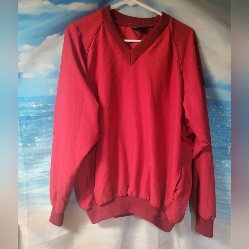 Sunderland of Scotland‎ Mens Red Vneck Pullover Size Large Golf Jacket